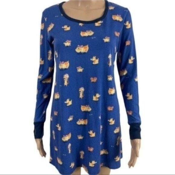 Nite-nite Munki Munki Dogs Pajamas Nightgown Size Medium Long Sleeve Pj’s - Picture 1 of 7